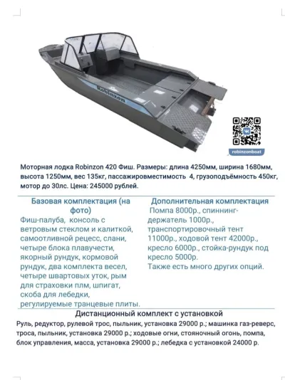 Лодка ROBINZON 420 ФИШ