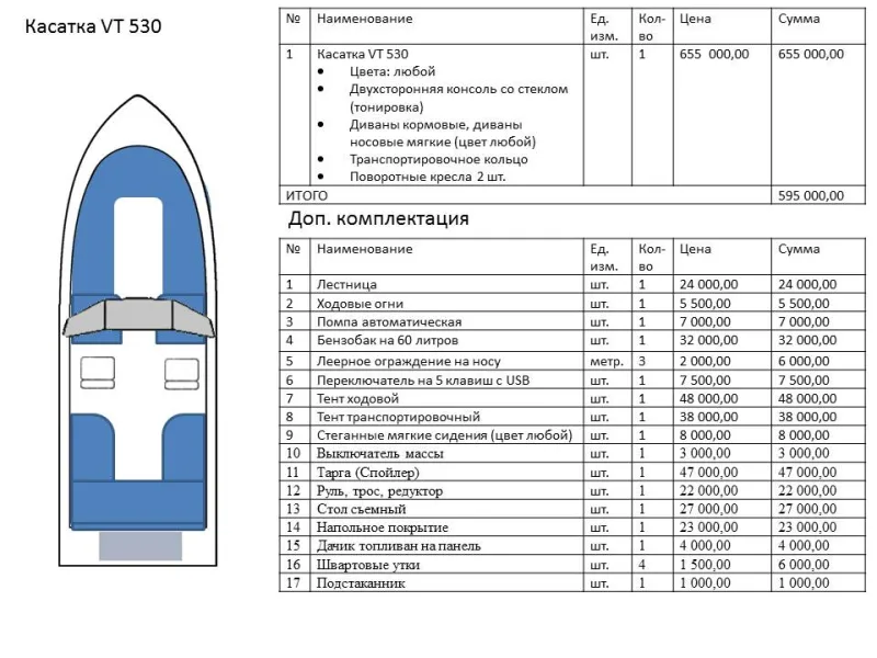 Моторная лодка Касатка VT 530 bowrider, фото: 82