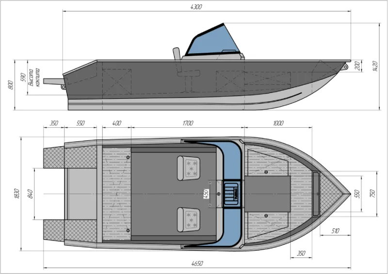 Моторная лодка ТРИЕРА 431 Боурайдер, фото: 2
