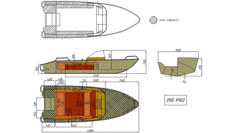 Моторная лодка Wyatboat-390 Pro, фото: 12