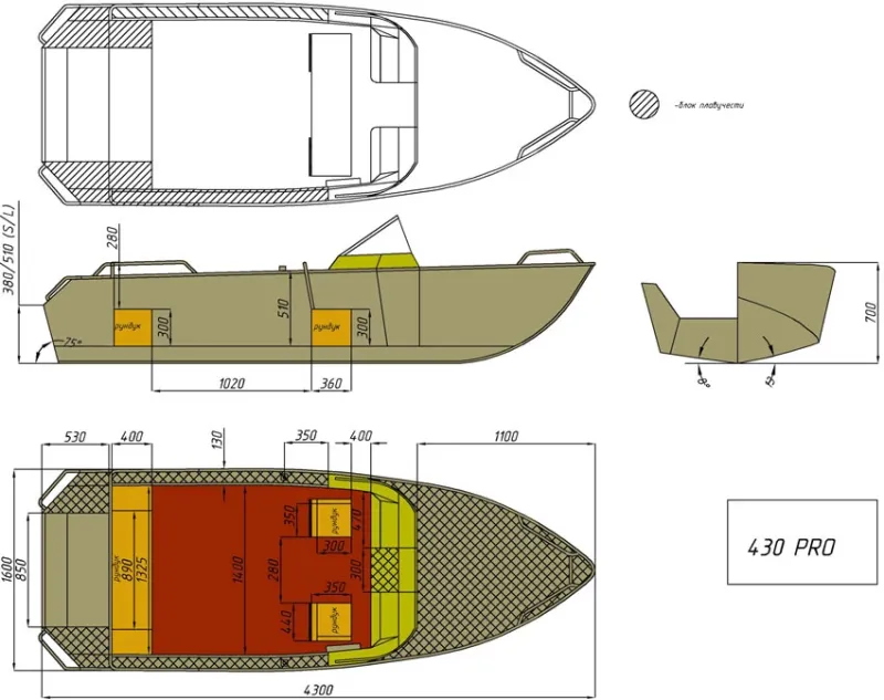 Моторная лодка Wyatboat-430 Pro, фото: 12