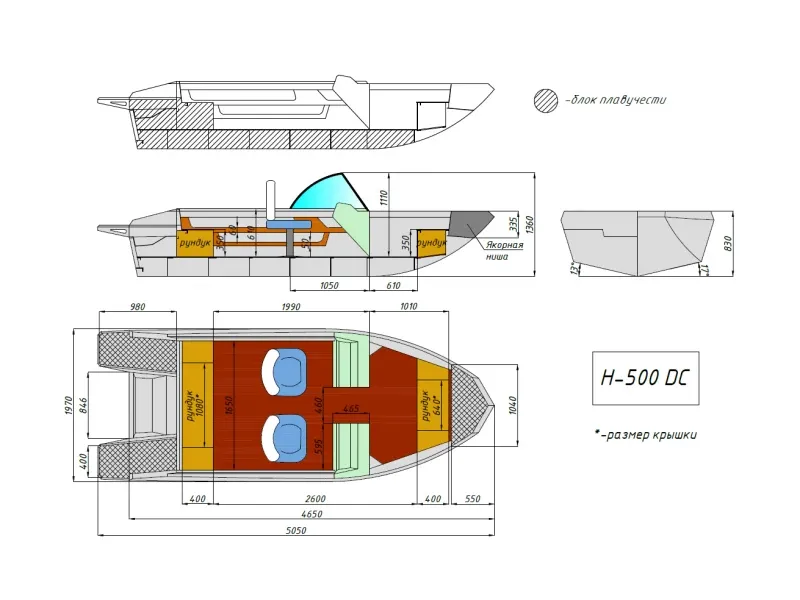 Алюминиевая лодка Неман-500 DC, фото: 54