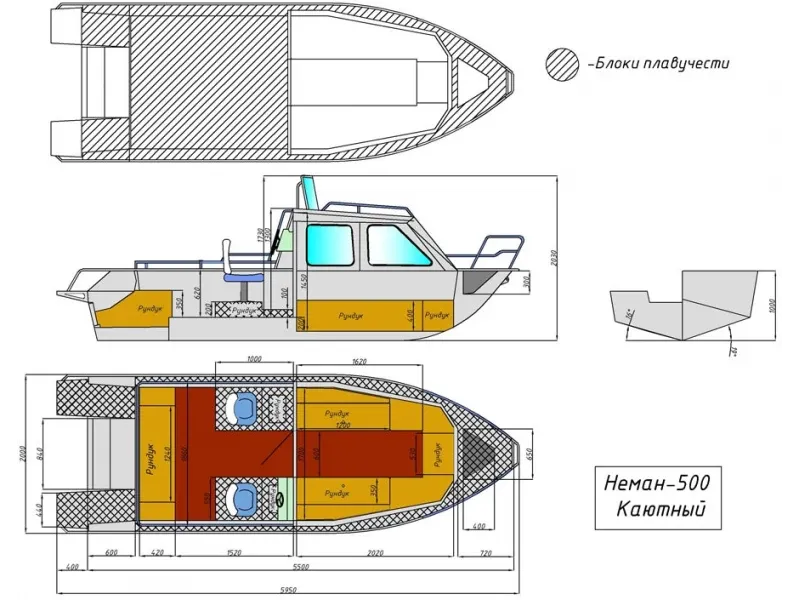 Алюминиевая лодка Неман-500 (каютный), фото: 16