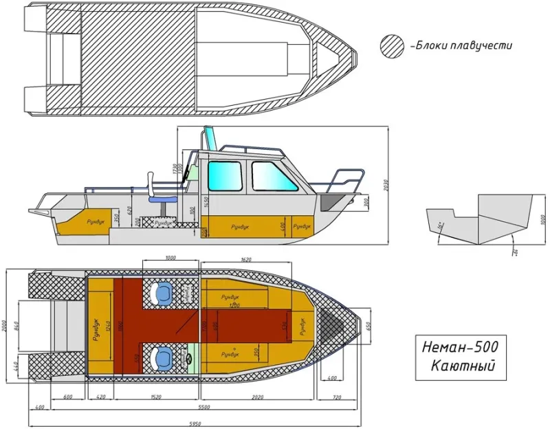 Алюминиевая лодка Неман-500 (каютный), фото: 8