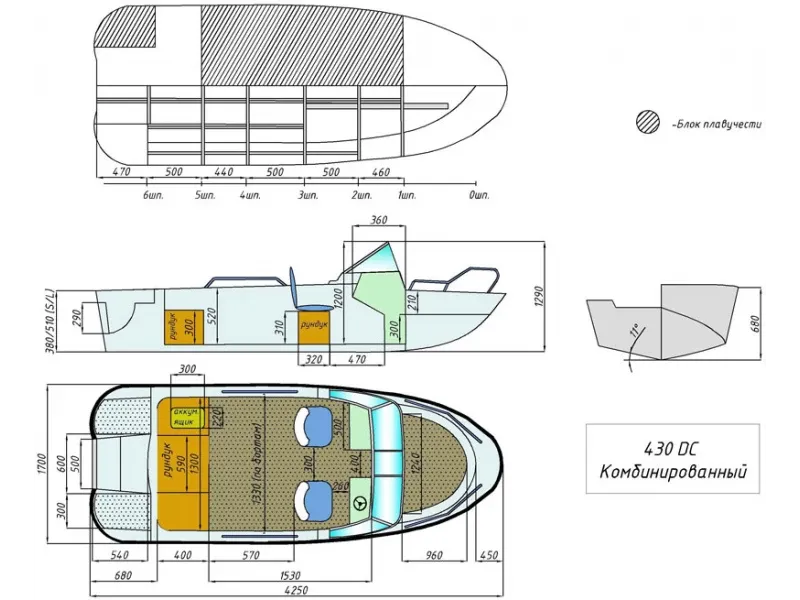 Стеклопластиковая лодка Wyatboat-430 DC, фото: 24