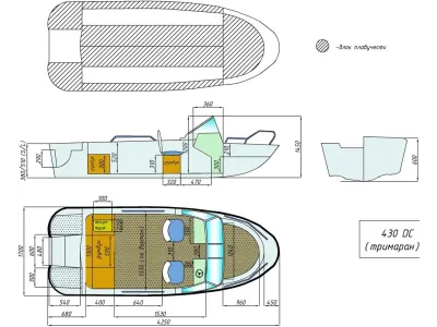 Лодка Wyatboat-430 DC (тримаран)