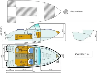 Лодка Wyatboat-3 (c рундуками)