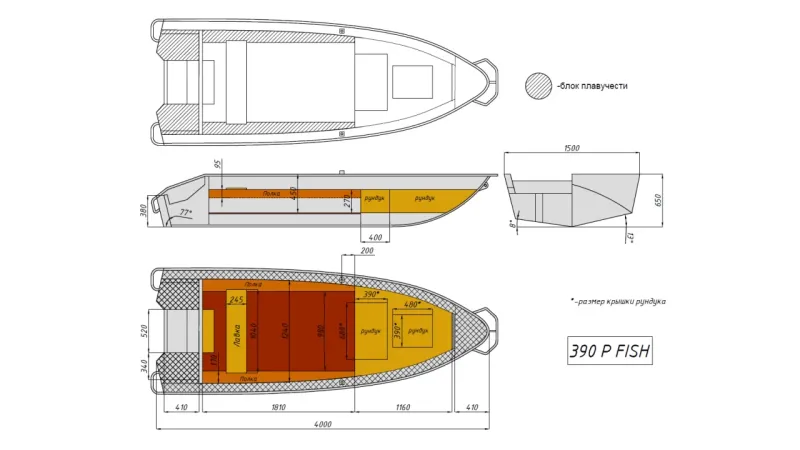 Моторная лодка Wyatboat-390Р Fish, фото: 16