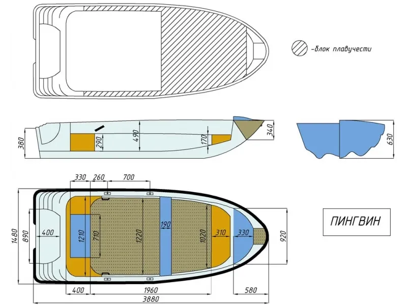 Стеклопластиковая лодка Пингвин (тримаран), фото: 18
