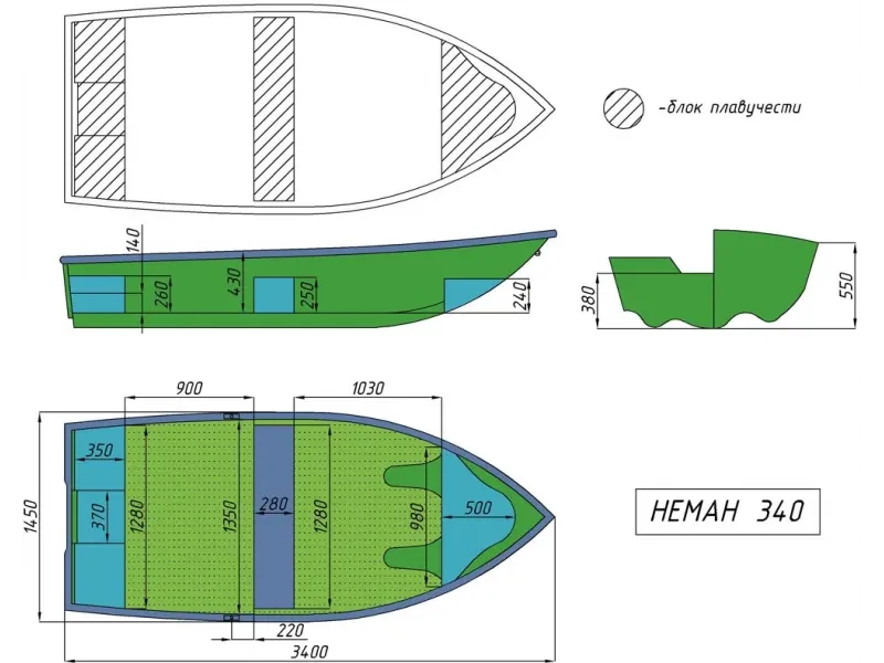 Стеклопластиковая лодка Neman-340 (тримаран), фото: 22