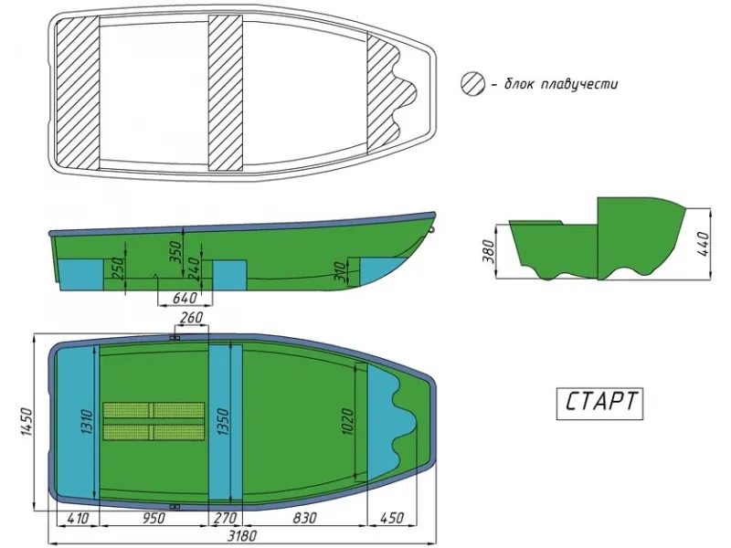 Стеклопластиковая лодка Стеклопластиковая лодка Старт (тримаран), фото: 20