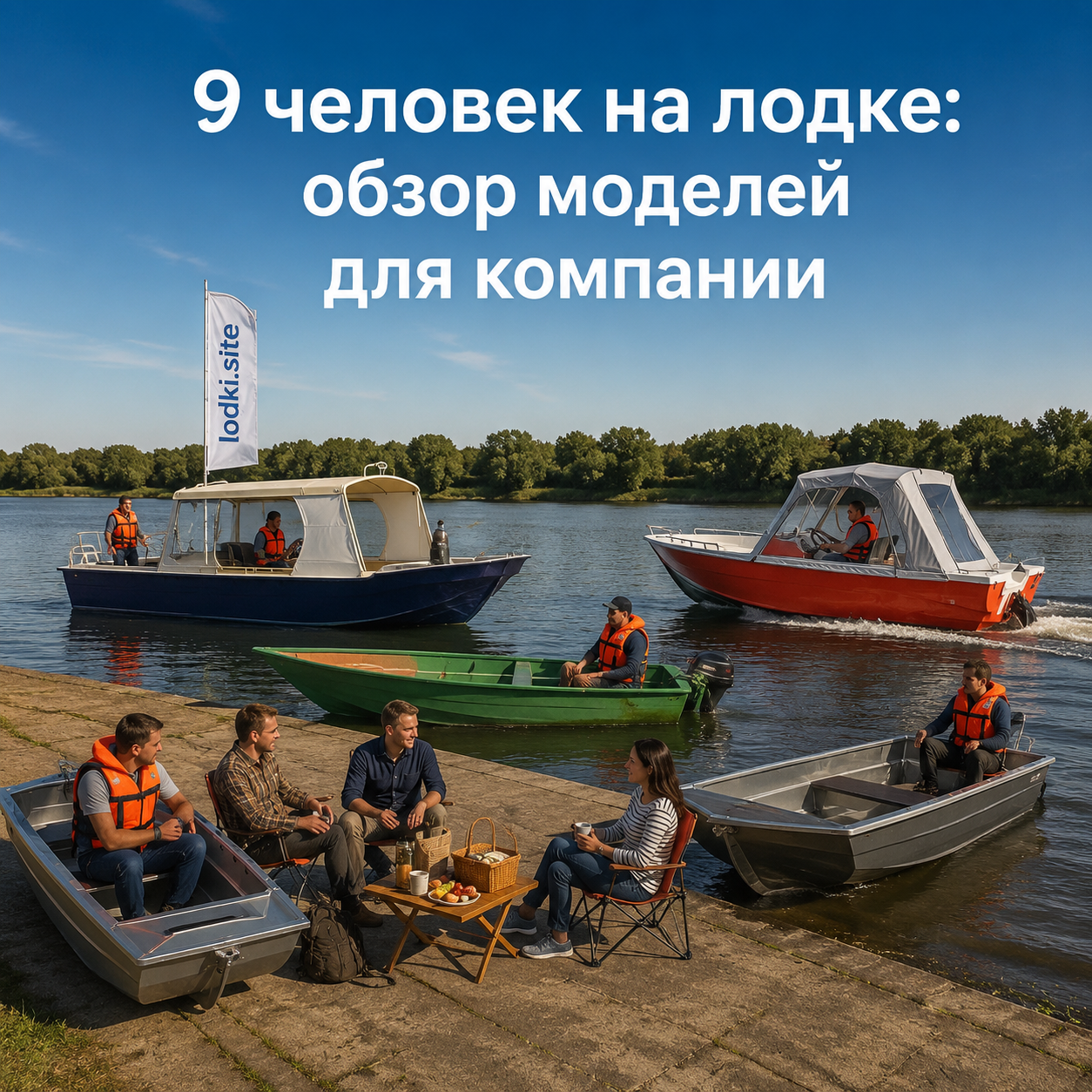 9 человек на лодке: обзор моделей для компании