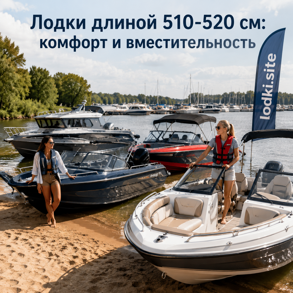 Лодки длиной 510-520 см: комфорт и вместительность