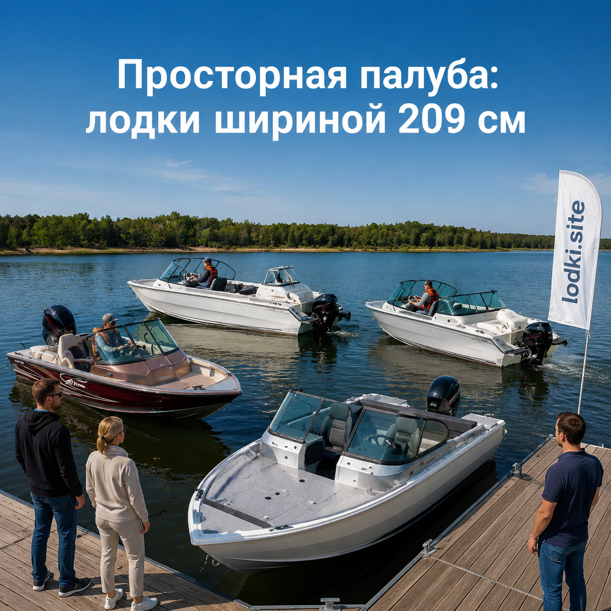 Просторная палуба: лодки шириной 209 см